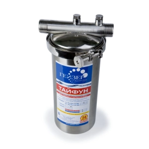Корпус фильтра Тайфун ВВ 10х1нерж.сталь для хол.и горячей воды со сливом 50647