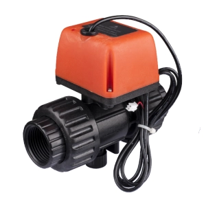 Кран электроприводный Runxin Q931013-40 (24V)PVC (двухходовой)